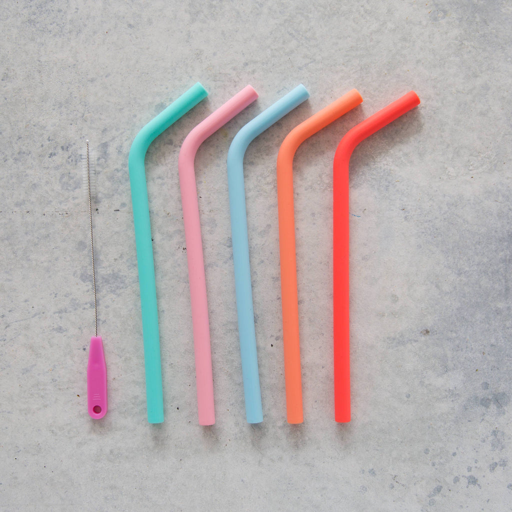 6 x Set Wide Silicone Straws + Brush ($7.95 each)