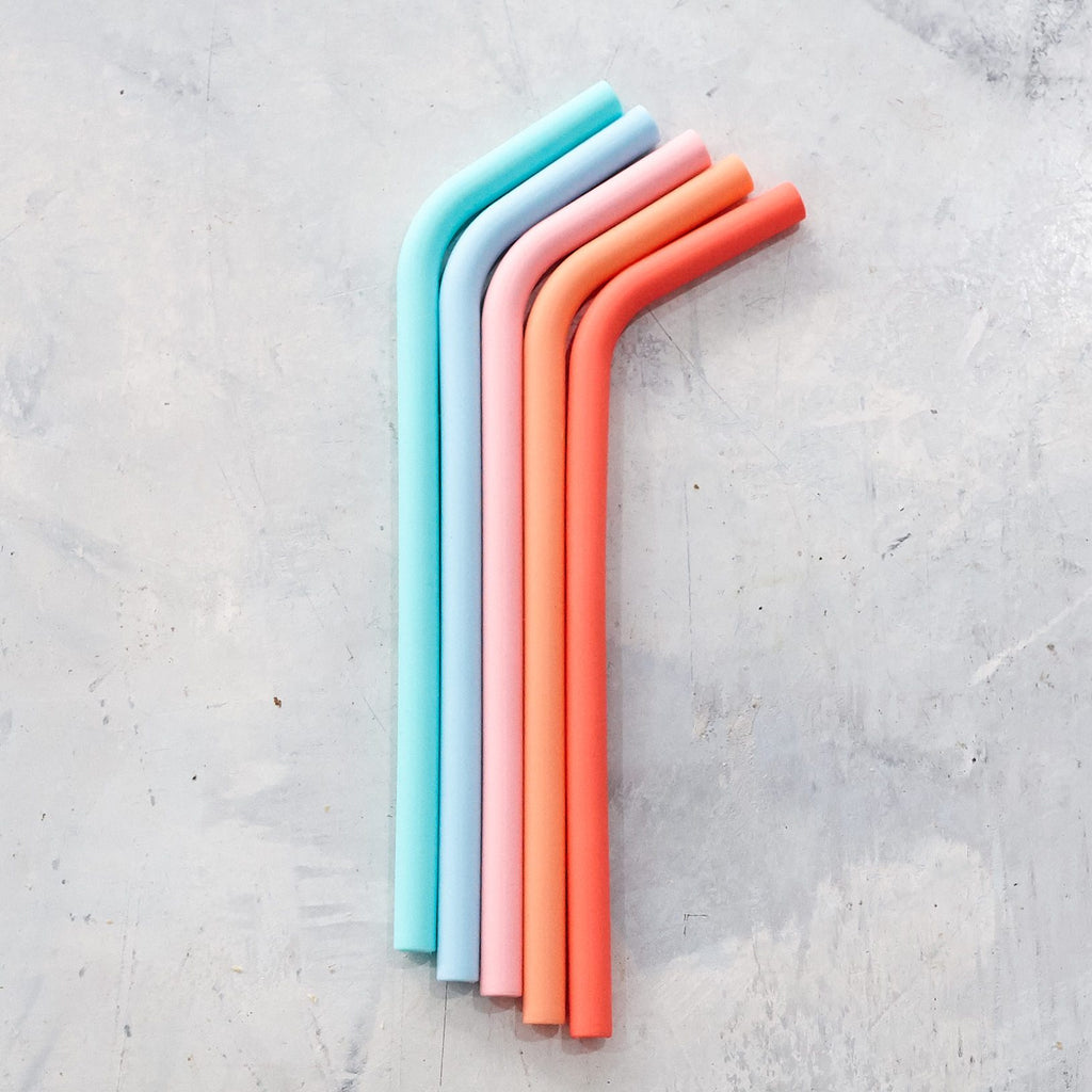 6 x Set Wide Silicone Straws + Brush ($7.95 each)